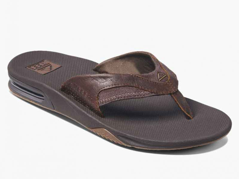 Reef Leather Fanning Men s Sandal HealthyFeetStore