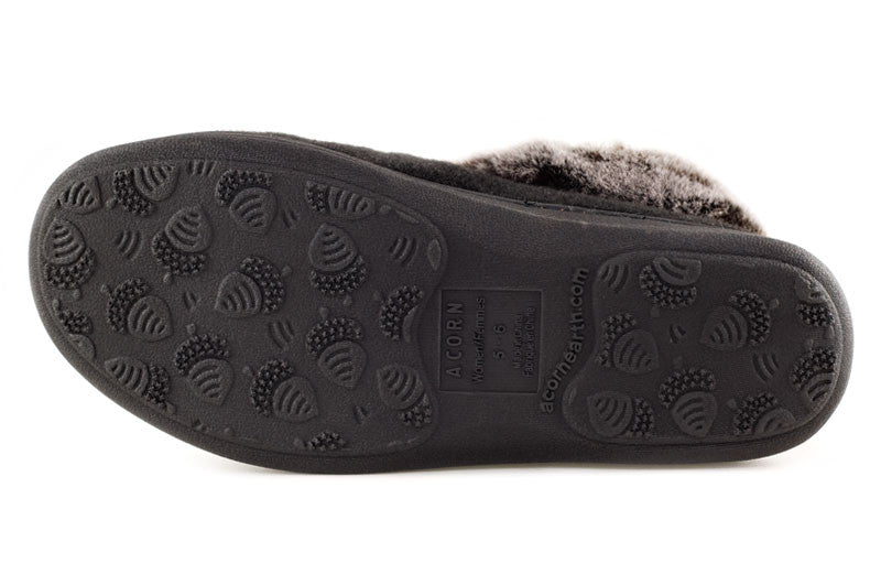 Acorn faux chinchilla collar clearance slipper