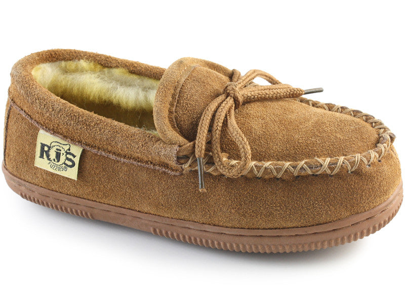 Men's Fleece Lined Genuine Cowhide Tan Leather Moccasins Slippers –  Moccasins Canada