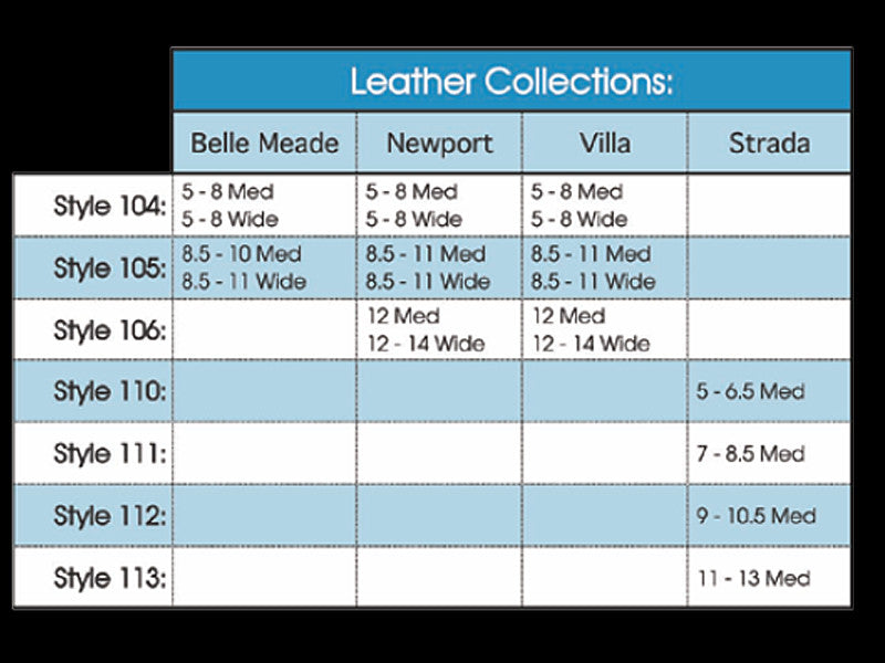 Healthyfeetstore shop sizing chart